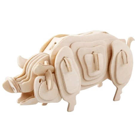 Schwein - 3D Holzmodell Puzzle