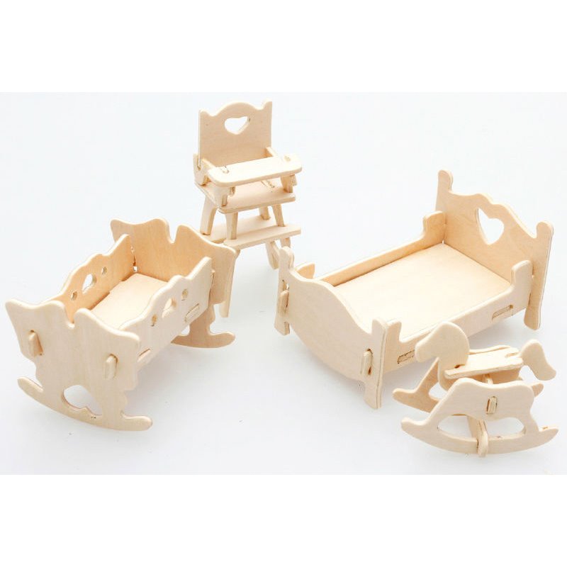 Kinderzimmer - 3D Holzmodell Puzzle