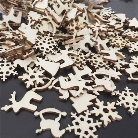 Weihnachts Symbole assortiert (ca. 100 Stück) - 3D Holzmodell Puzzle