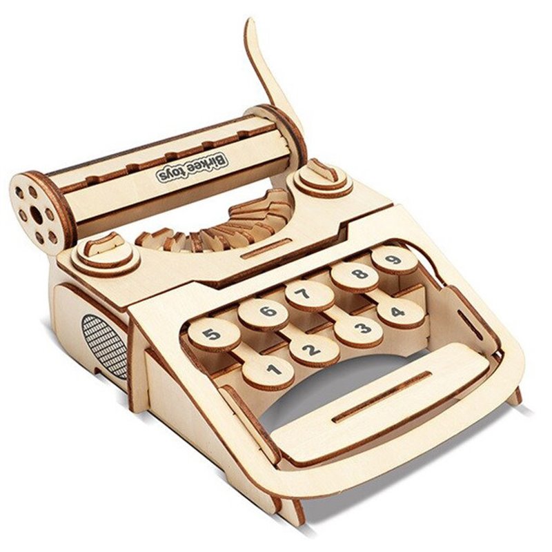 Retro Schreibmaschine - 3D Holz Puzzle