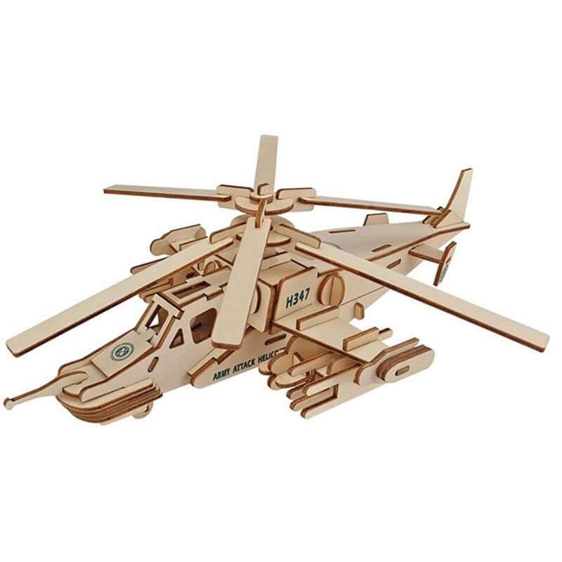 Helikopter Army Attack H347 - 3D Holz Puzzle