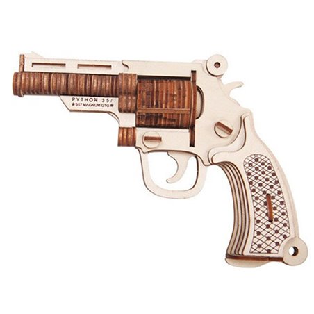 Pistole Python 357 Magnum - 3D Holzmodell Puzzle