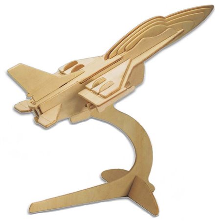 Kampf Flugzeug F-16 - 3D Holzmodell Puzzle