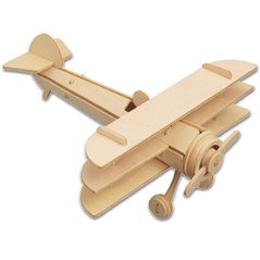 Flugzeug Trippeldecker - 3D Holz Puzzle
