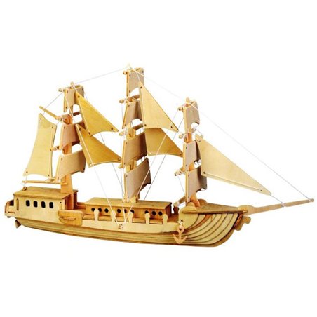 Europäisches Segel Boot - 3D Holzmodell Puzzle