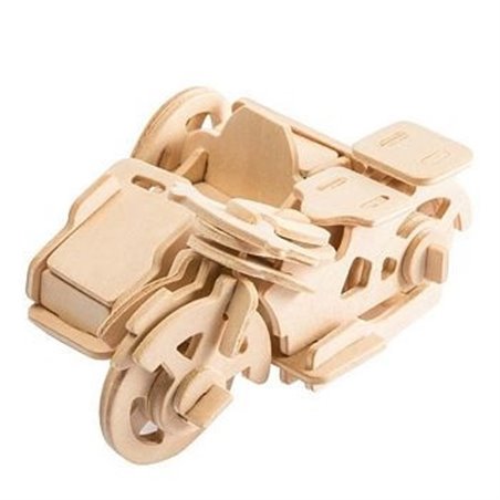 Motorrad mit Seitenwagen I - 3D Holzmodell Puzzle
