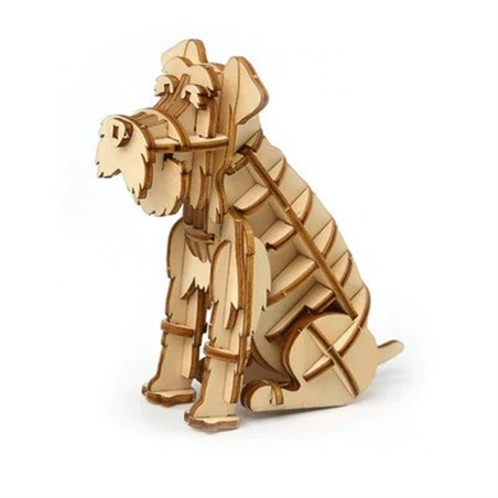 Hund Schnauzer - 3D Holzmodell Puzzle