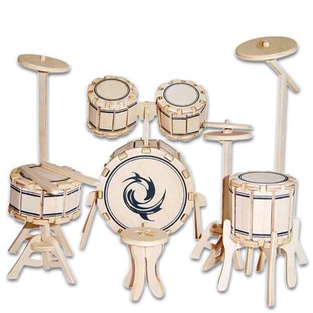 Schlagzeug - 3D Holzmodell Puzzle