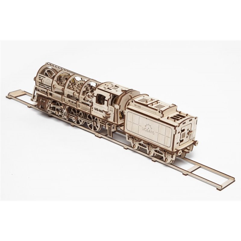 ugears Dampflokomotive mit Schlepptender - 3D Holzmodell Puzzle
