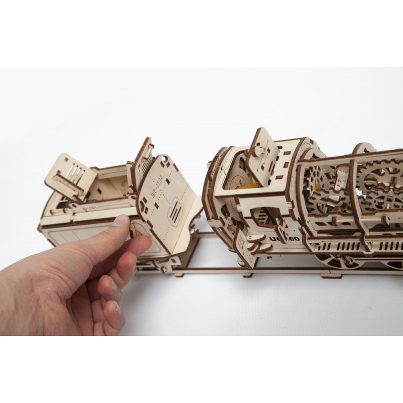 ugears Dampflokomotive mit Schlepptender - 3D Holz Puzzle