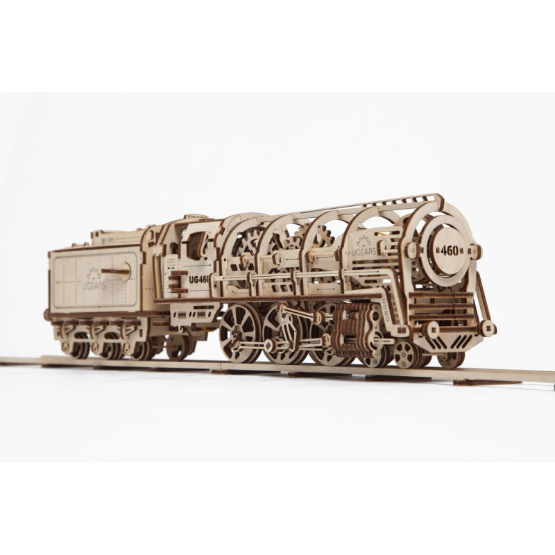 ugears Dampflokomotive mit Schlepptender - 3D Holz Puzzle