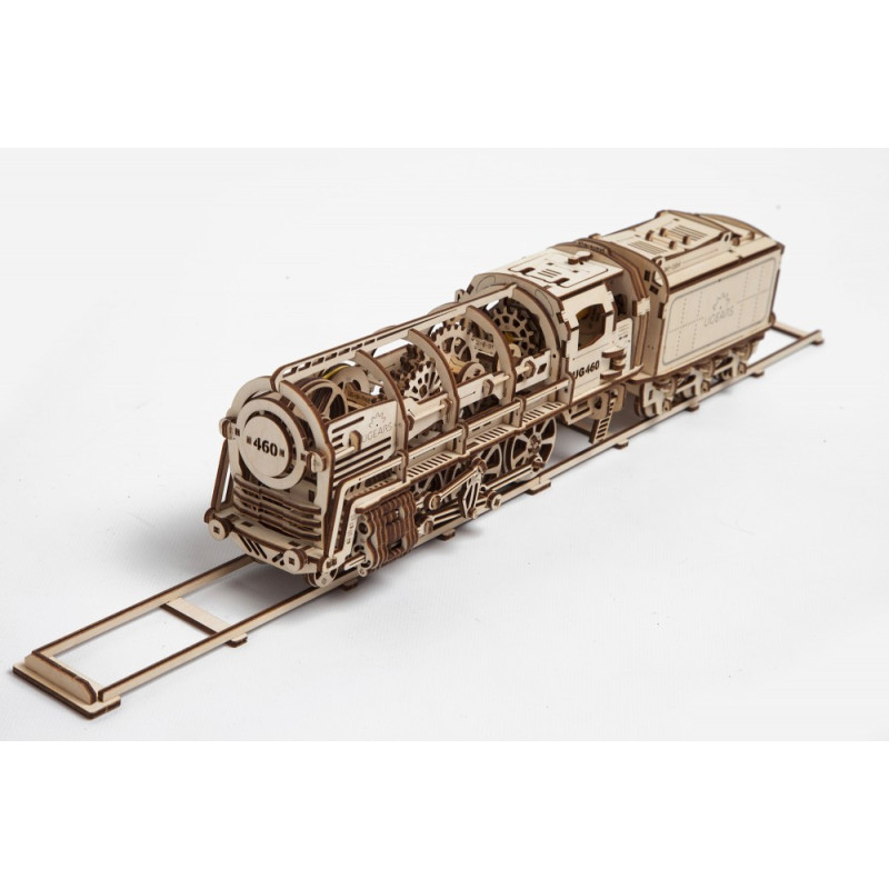 ugears Dampflokomotive mit Schlepptender - 3D Holz Puzzle