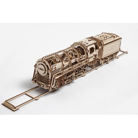 ugears Dampflokomotive mit Schlepptender - 3D Holz Puzzle