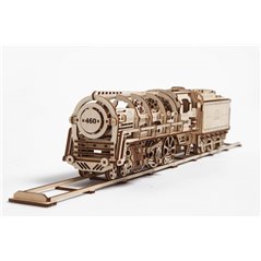 ugears Dampflokomotive mit Schlepptender - 3D Holz Puzzle