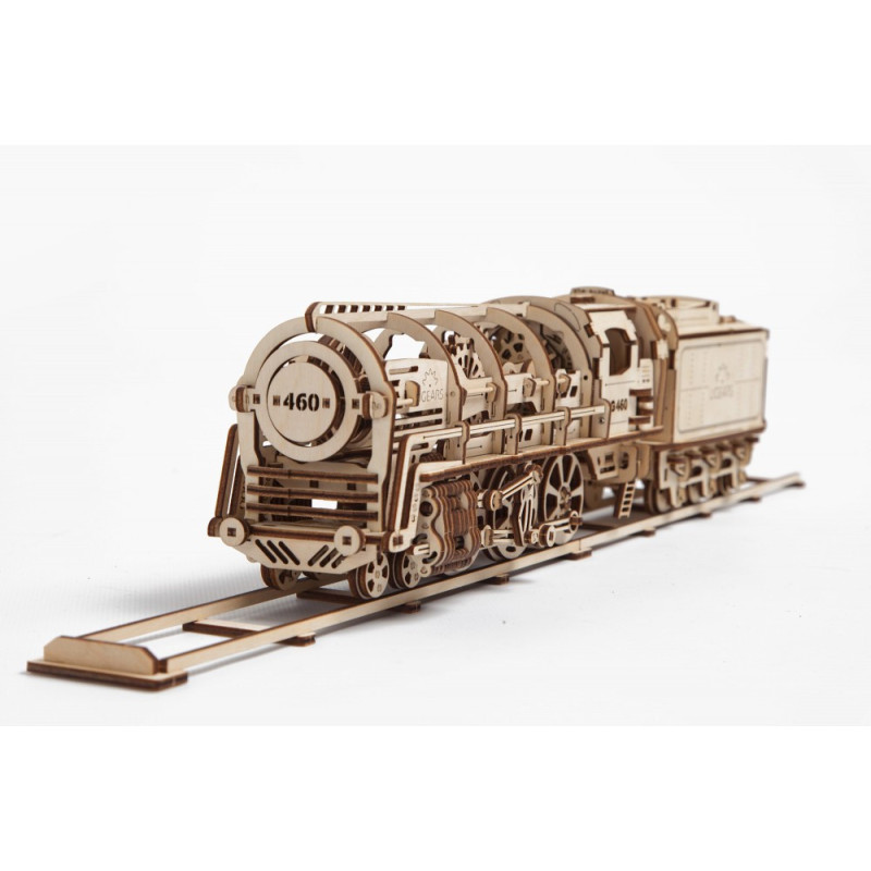ugears Dampflokomotive mit Schlepptender - 3D Holz Puzzle