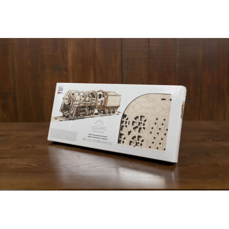 ugears Dampflokomotive mit Schlepptender - 3D Holz Puzzle