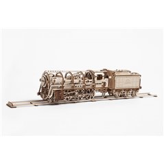 ugears Dampflokomotive mit Schlepptender - 3D Holz Puzzle