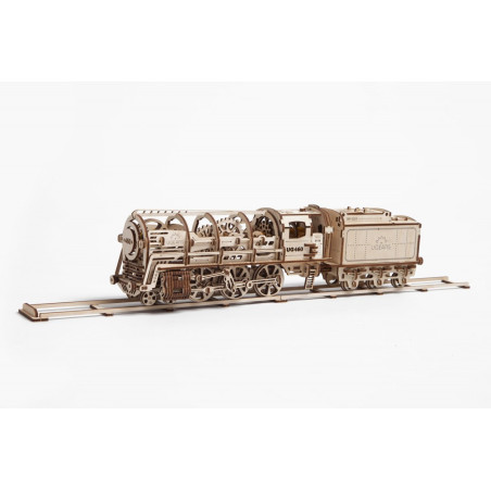 ugears Dampflokomotive mit Schlepptender - 3D Holz Puzzle