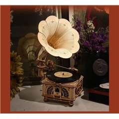 Klassisches Grammophon (Elektrische Version) - 3D Holz Puzzle