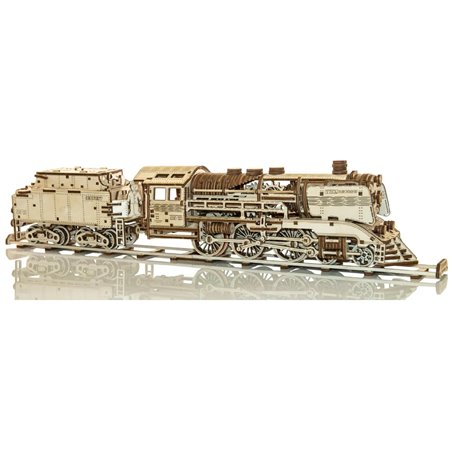 Wooden Express + Tender Eisenbahn - 3D Holzmodell Puzzle