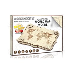 World Map Words - 3D Holz Puzzle