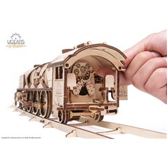 ugears V-Express Dampflokomotive mit Tender Holz Puzzle