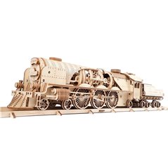 ugears V-Express Dampflokomotive mit Tender Holz Puzzle