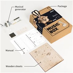 Steampunk Music Box Bunny mit Musik - 3D Holz Puzzle