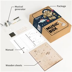 Steampunk Music Box Orpheus mit Musik - 3D Holz Puzzle