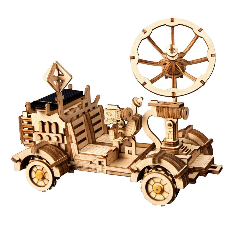 Solar Energy Powered 3D Moveable Moon Buggy - 3D Holz Puzzle